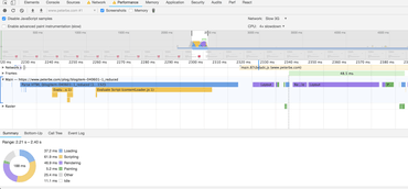 Google Chrome Performance devtools (smaller HTML document)